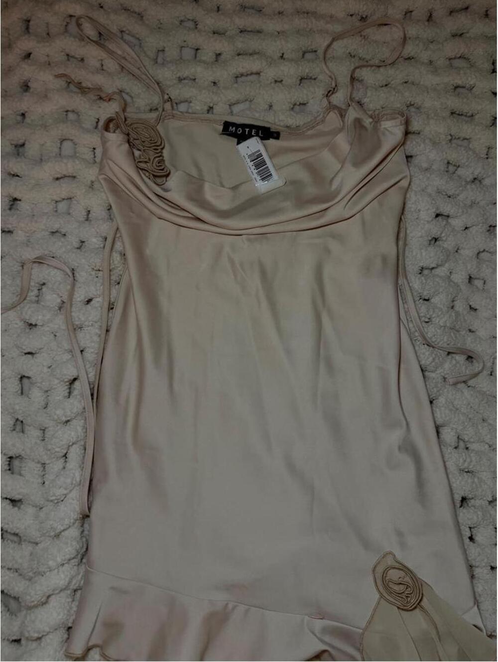 Motel Women's Cream and Pink Dress